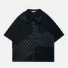 patchwork short sleeve shirt   edgy & vibrant streetwear 7345