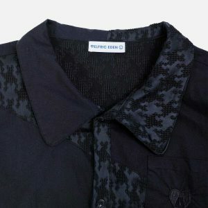 patchwork short sleeve shirt   edgy & vibrant streetwear 7354