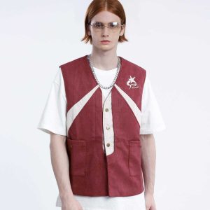 patchwork star vest   youthful & eclectic streetwear gem 2393
