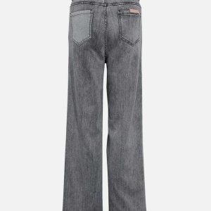 patchwork straight jeans sleek design & urban appeal 1261
