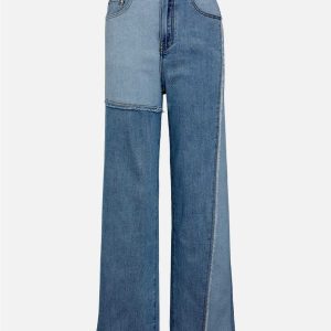 patchwork straight jeans sleek design & urban appeal 1460