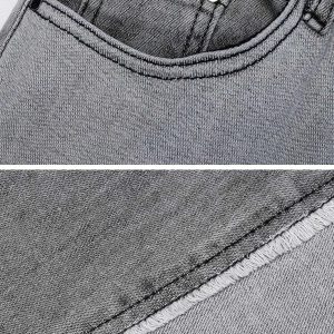 patchwork straight jeans sleek design & urban appeal 2723