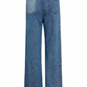 patchwork straight jeans sleek design & urban appeal 6084