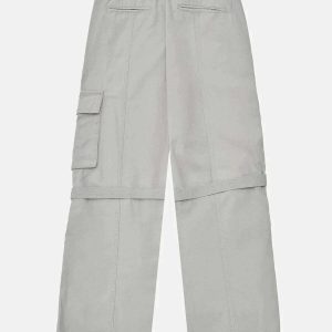 patchwork strap pants dynamic & youthful streetwear look 4668