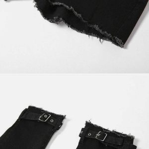 patchwork straps flared pants youthful & trendy streetwear 4526
