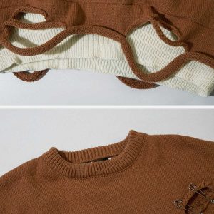pin design rolled sweater youthful & crafted style 2191