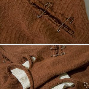 pin design rolled sweater youthful & crafted style 7736