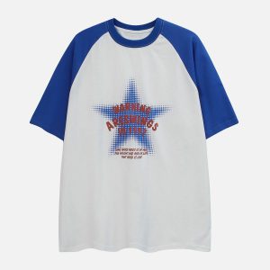 pixel star patchwork tee   youthful & crafted streetwear staple 6143
