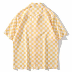 plaid graphic shirt shortsleeve youthful & trendy design 4540