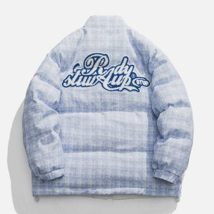 plaid patchwork coat   winter's iconic streetwear piece 6195
