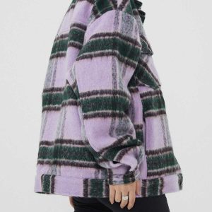 plaid stripe coat   winter essential with a youthful twist 6880