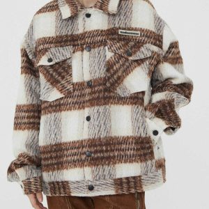 plaid stripe coat   winter essential with a youthful twist 8965