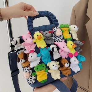 quirky 'animal world' doll handbag   youthful street charm 5072