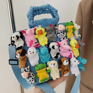 quirky 'animal world' doll handbag   youthful street charm 8793