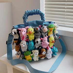 quirky 'animal world' doll handbag   youthful street charm 8943