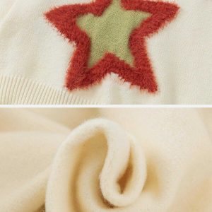 quirky 3d star plush sweater youthful & trendy design 2641