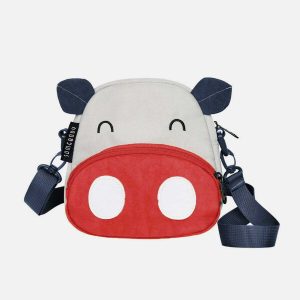 quirky big nose pig bag   casual & youthful street style 3989