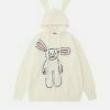 quirky cartoon rabbit hoodie 1490
