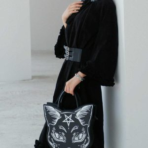 quirky dark cat backpack   youthful & urban style 5962