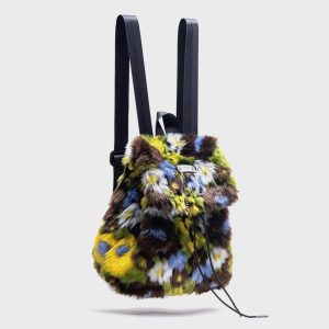quirky fleece flower backpack   youthful & trendy design 7823
