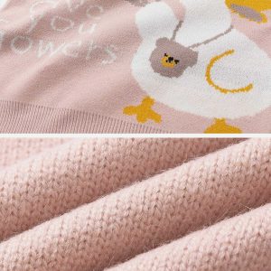 quirky jacquard duck sweater youthful urban appeal 6691