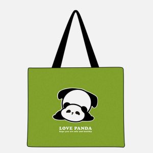 quirky panda pattern bag youthful streetwear charm 7576