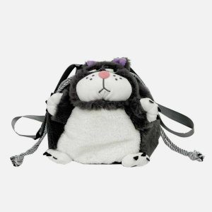 quirky plush kitten bag   youthful & fun accessory 5392