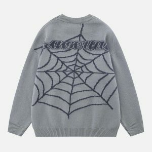 quirky spider embroidery sweater   youthful urban appeal 1268