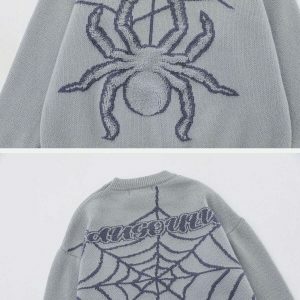 quirky spider embroidery sweater   youthful urban appeal 2070