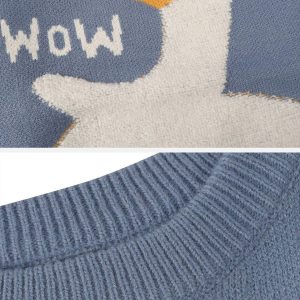 quirky wow goose sweater   youthful & trendy comfort 8527