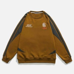 racing color block sweatshirt   youthful urban trendsetter 6667