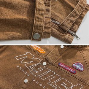 racing embroidery denim jacket iconic & youthful streetwear 4525