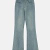 raw edge highrise flared jeans sleek & youthful style 5739