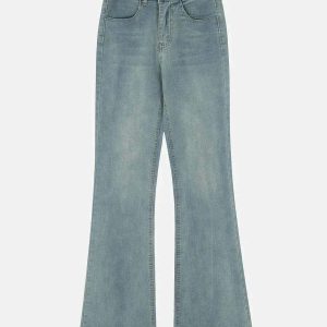 raw edge highrise flared jeans sleek & youthful style 5739