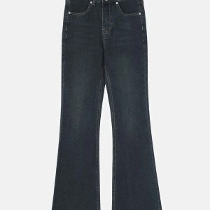 raw edge highrise flared jeans sleek & youthful style 8004