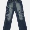 raw edge jeans with pocket design sleek urban appeal 6752