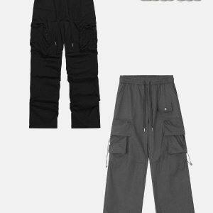retro inspired cargo pants with large pockets 2213