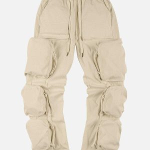 retro inspired multi pocket cargo pants 6754