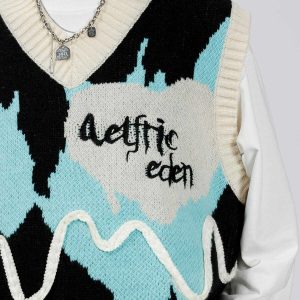 retro 'ice cream' sweater vest   vibrant & edgy 1131