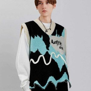 retro 'ice cream' sweater vest   vibrant & edgy 2616