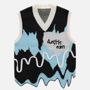 retro 'ice cream' sweater vest   vibrant & edgy 8852