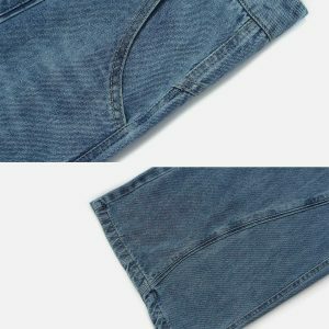retro arc solid jeans   vintage & sleek streetwear staple 2184