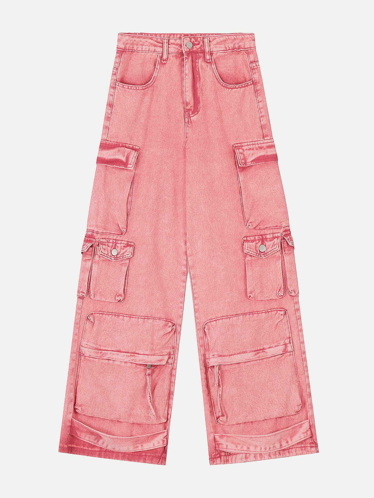 retro barbiecore cargo jeans   vibrant y2k streetwear 8189