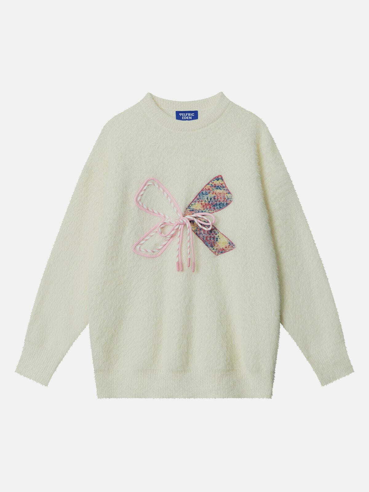 retro bow sweater edgy & vibrant y2k fashion 3087
