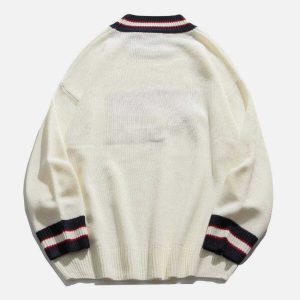 retro brown bear sweater y2k streetwear 5998
