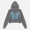 retro butterfly knit hoodie urban streetwear 4131