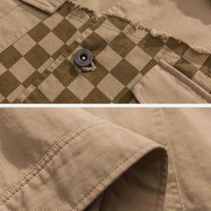 retro checkerboard jacket   eclectic patchwork design 3594