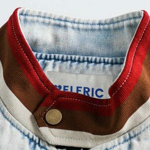 retro denim racing jacket edgy & vibrant streetwear 2622