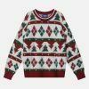 retro diamond sweater edgy & vibrant streetwear 4211