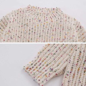 retro dot sweater colorful & youthful vintage charm 3846